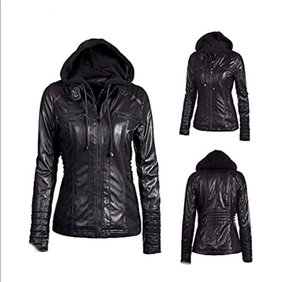 SHEIN’s Women’s leather motorcycle black jacket - Picture 3 of 13